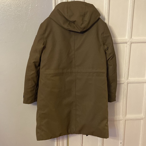 Rains Brown Hooded Coat - Picture 3 of 5
